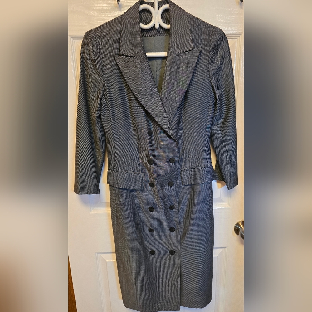 Gray Double-Breasted Dress